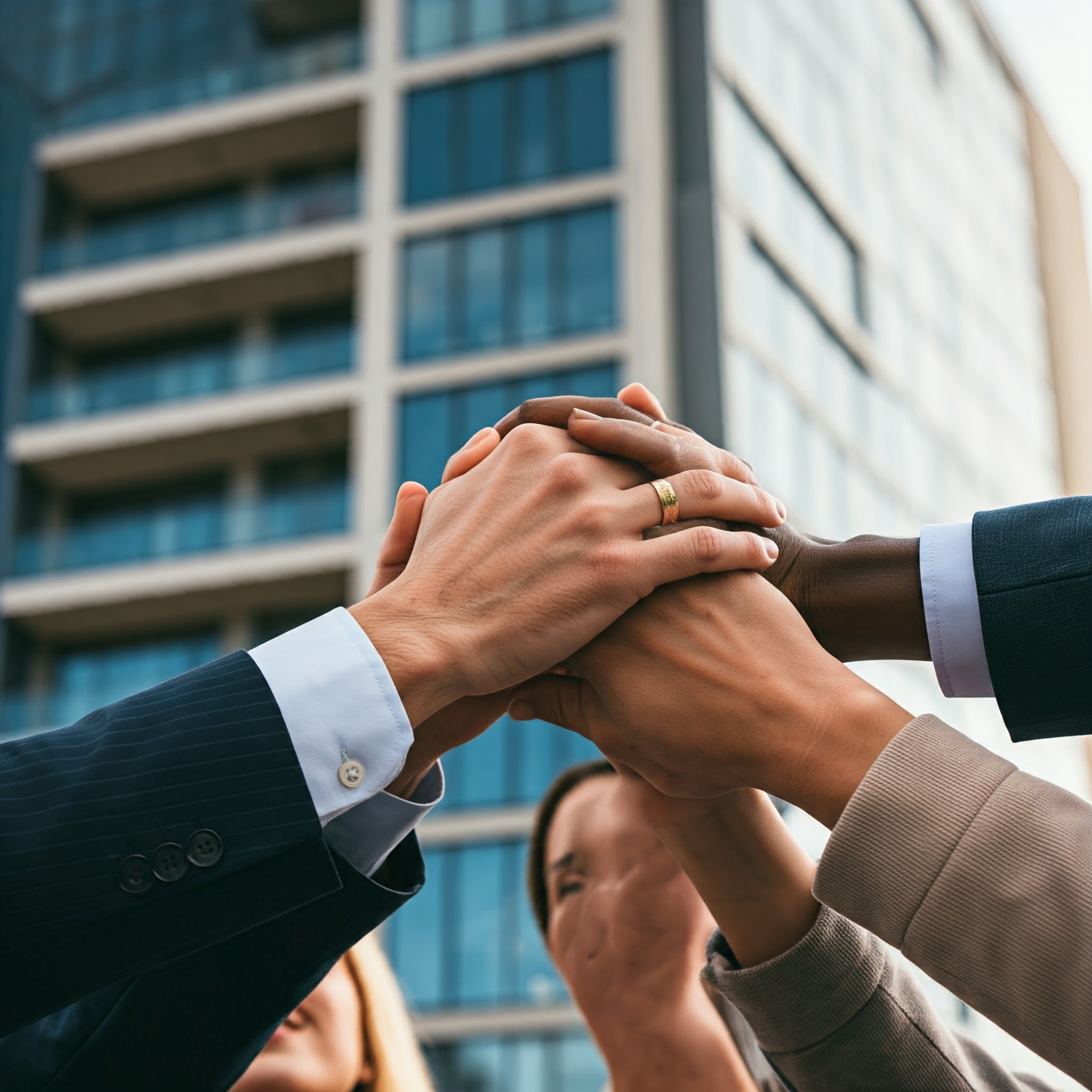 Team Members joining hands