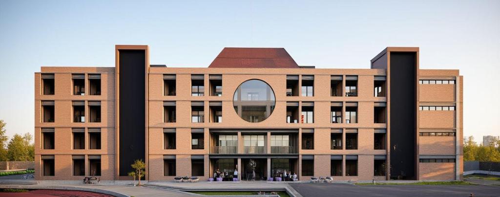 Front elevation of Birla Open Minds School in Coimbatore, constructed by Narpavi Property Developers Pvt Ltd